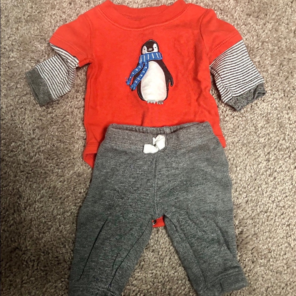 Penguin newborn boys outfit